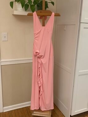 NWT Tiger Mist Pink Maxi Dress Fadra Halter Tie Neck Backless Prom Size XS